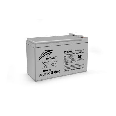 Акумуляторна батарея AGM RITAR RT1290, Gray Case, 12V 9.0Ah ( 151 х 65 х 94 (100) ) Q10