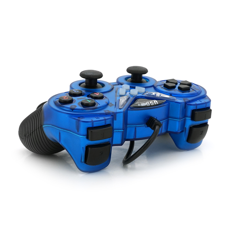 Геймпад проводной для ПК USB-908 USB 2.0 Double Shock (Blue), Blister
