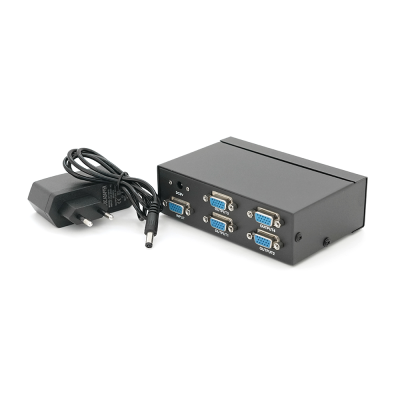 Активний спліттер VGA сигналу KV-FJ2504S 150MHz 4 Port, DC5V/2A