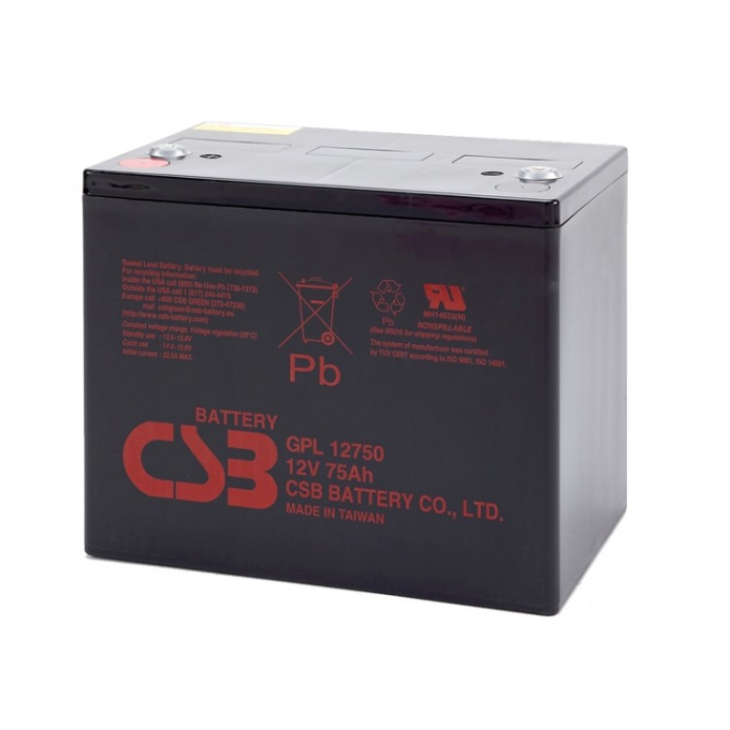 Акумуляторна батарея CSB GPL12750, 12V 75Ah (261х168х215мм)