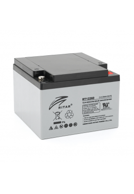 Акумуляторна батарея AGM RITAR RT12260, Gray Case, 12V 26.0Ah  (166 х 178 х125 ) Q1