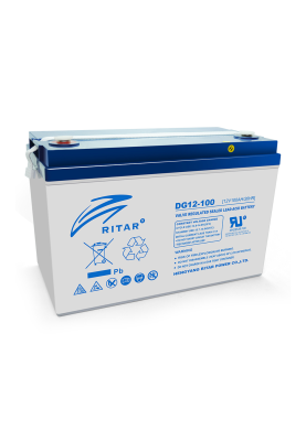 Акумуляторна батарея GEL RITAR DG12-100, Gray Case, 12V 100.0Ah ( 328 х 172 х 215 (220) ) Q1/36