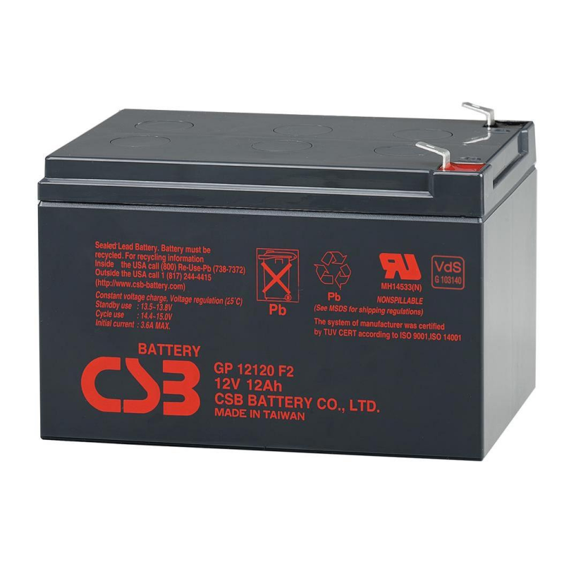 Акумуляторна батарея CSB GP12120F2, 12V 12Ah (151х98х100мм), Box/Q6