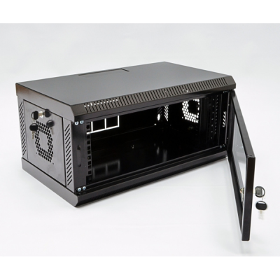 Шафа 4U, 600х350х284 мм (Ш*Г*В), акрилове скло, чорна