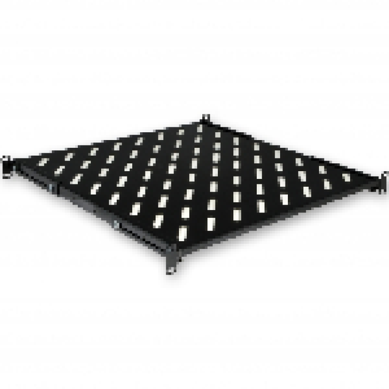 Полиця 19" 4 точки кріпл., 650мм глиб., перфорована, т.м.2мм, чорна