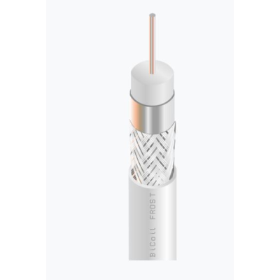 Кабель коаксіальний BiCoil FROST F660BV, CCS, 1,02 мм., Екран 60%, 75 Ом, оболонка 6,91мм біла, котушка 305m