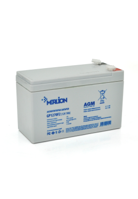 Акумуляторна батарея MERLION AGM GP1270F2 12 V 7Ah ( 150 x 65 x 95 (100) ) White Q10/480