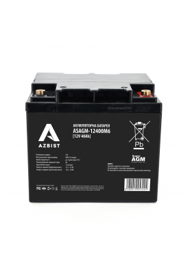 Акумулятор AZBIST Super AGM ASAGM-12400M6, Black Case, 12V 40.0Ah (198x166x171)  Q1
