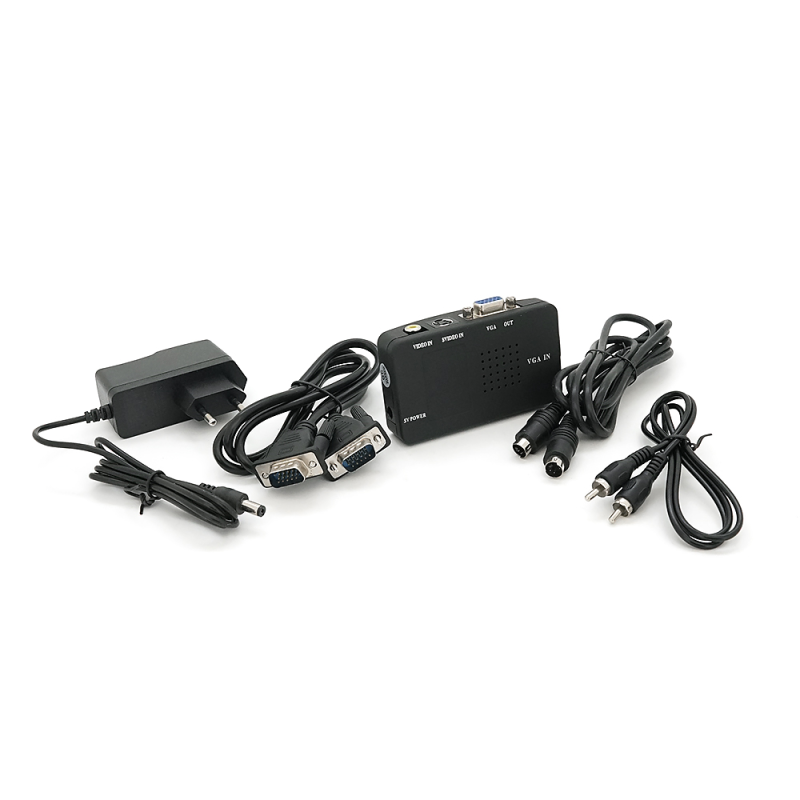 Конвертер VGA (IN) на VGA(OUT), S-Video TV(IN), RCA(IN), Box