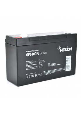 Акумуляторна батарея MERLION AGM GP610F2 6 V 10Ah (150 x 50 x 95 (100)) Q10