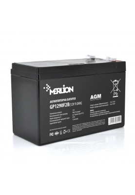 Акумуляторна батарея MERLION AGM GP1290F2B 12 V 9 Ah  ( 150 x 65 x  95 (100) ) Black Q5