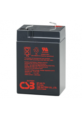 Акумуляторна батарея CSB GP645, 6V 4.5Ah Q20