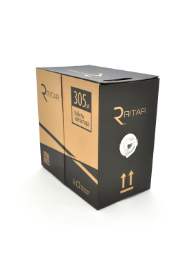 Кабель КНП UTP-cat.6 (4 * 2 * 0.56), Ritar, (CU), для зовн. робіт, 305м, Black, Corton BOX, Q2