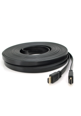 Кабель Merlion HDMI-HDMI 15m, v1.4, плоский Black, BOX, Q25