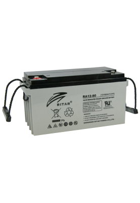 Акумуляторна батарея AGM RITAR DC12-80, Gray Case, 12V 80Ah  ( 350 x 167 x 182 ) Q1