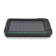 Power bank 30000 mAh Solar,2хFlashlight,5V/200mA, Input:5V/2A(microUSB), Output:5V/2A(2хUSB), rubberized case, Black/Green, BOX
