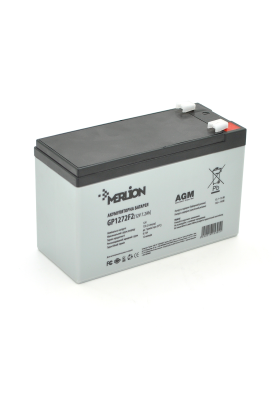 Акумуляторна батарея MERLION AGM GP1272F2 12 V 7,2 Ah (150 x 65 x 95 (100)) 2,0 кг Black/White Q10