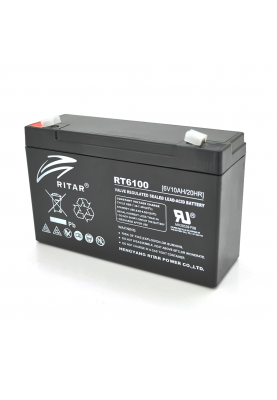 Акумуляторна батарея AGM RITAR RT6100, Black Case, 6V 10Ah  ( 150 х 50 х 93 (99) ) Q10