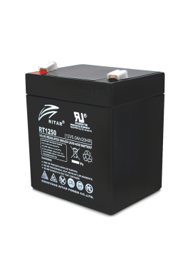 Акумуляторна батарея AGM RITAR RT1250B, Black Case, 12V 5.0Ah ( 90 х70 х 101 (107) )  Q10