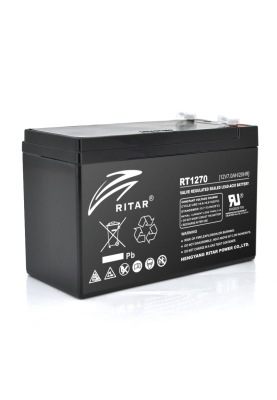Акумуляторна батарея AGM RITAR RT1270B, Black Case, 12V 7.0Ah ( 151 х 65 х 94 (100) ) Q10