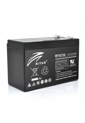 Акумуляторна батарея AGM RITAR RT1272B, Black Case, 12V 7.2Ah ( 151 х 65 х 94  (100) ) Q10