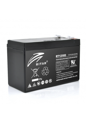 Акумуляторна батарея AGM RITAR RT1290B, Black Case, 12V 9.0Ah ( 151 х 65 х 94 (100) ) Q10