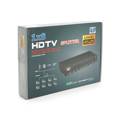 Активний HDMI спліттер 1 => 8 портів, 1080р, DC5V / 2A