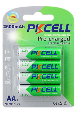 Акумулятор PKCELL 1.2V AA 2600mAh NiMH Already Charged, 4 штуки в блістері ціна за блістер, Q12