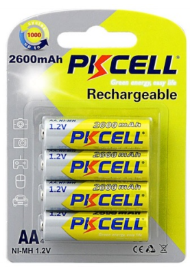 Акумулятор PKCELL 1.2V AA 2600mAh NiMH Rechargeable Battery, 4 штуки у блістері ціна за блістер, Q12