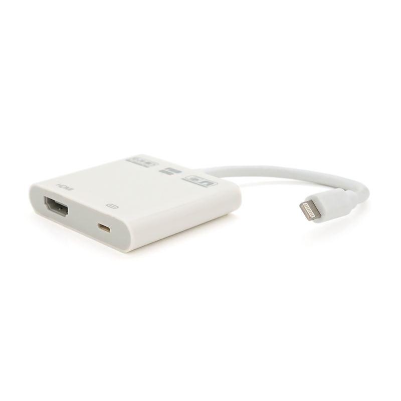 Конвертер Lighting (тато) на HDMI (тато) 10см, Silver, 4K / 2K, BOX