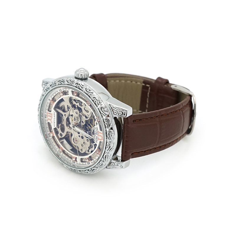 Чоловічий годинник AOKULASIC 2120, механічний, діаметр 43mm, ремінець 230mm