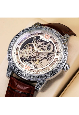Чоловічий годинник AOKULASIC 2120, механічний, діаметр 43mm, ремінець 230mm