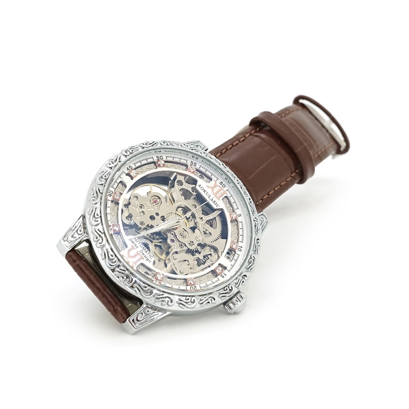 Чоловічий годинник AOKULASIC 2120, механічний, діаметр 43mm, ремінець 230mm