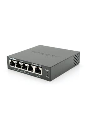 Комутатор POE 48V 4 порти POE + 1 Uplink POE IN , 48-52 V корпус-метал, Black, живлення від POE комутатора/інжектора!