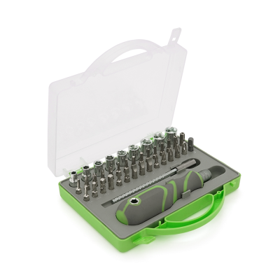 Викрутка з набором насадок та головок 41-in-1, довжина тримача 88 мм