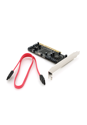 Контролер PCI=>SATA 2.0, SIL3114, 1.5Gb/s, 4 порти внутрішніх, RAID, + кабель SATA, BOX