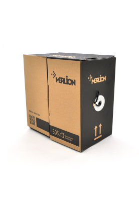 Кабель КНП UTP-cat.6 (4*2*0.54), Merlion, (CCA), для зовн. робіт, 305м, Black, Corton BOX, Q2