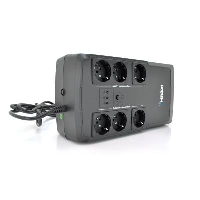 ДБЖ Merlion BUDA 400 (210W) LED, 180-270VAC, AVR 1st, 6 SCHUKO (3 * BatteryBackup + 3 * Surge), 1x12V4Ah, plastik Case Q4 (305x159x95) 2.5кг