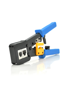 Інструмент HY-376Z з храповиком для обтискача RJ-45 (8P8C) та RJ-12/11 (6P6C),  6P / 8P + обрізка наскрізних конекторів