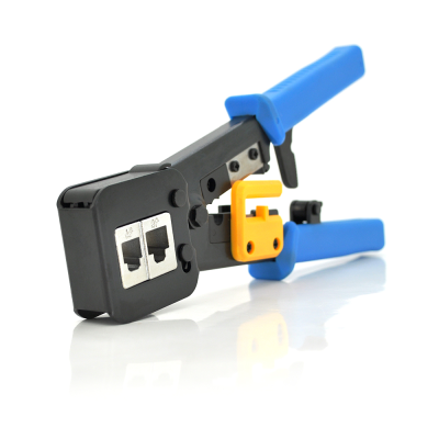 Інструмент HY-376Z з храповиком для обтискача RJ-45 (8P8C) та RJ-12/11 (6P6C),  6P / 8P + обрізка наскрізних конекторів