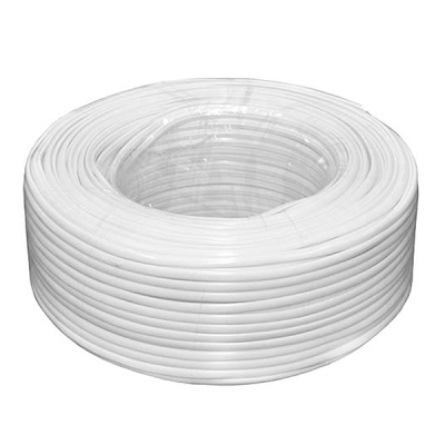 Кабель коаксіальний з живленням RITAR W100-RG690 + 2x0.5mm2ССА, 1,02 мм.CU, 64x0.12m CCA жовтий екран, 75 Ом, FPE, оболонка 6,91мм білий PVC, бухта 100м Q4