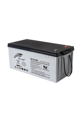Акумуляторна батарея CARBON RITAR DC12-200C, Black Case, 12V 200.0Ah, 2000-5000 циклів, до 15 років термін служби (522*219*224) Q1