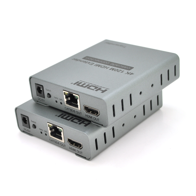 Одноканальний активний подовжувач HDMI сигналу по UTP кабелю з ик управлінням до 120 метрів, cat5e/cat6e 4K/1080P з блоком живлення.