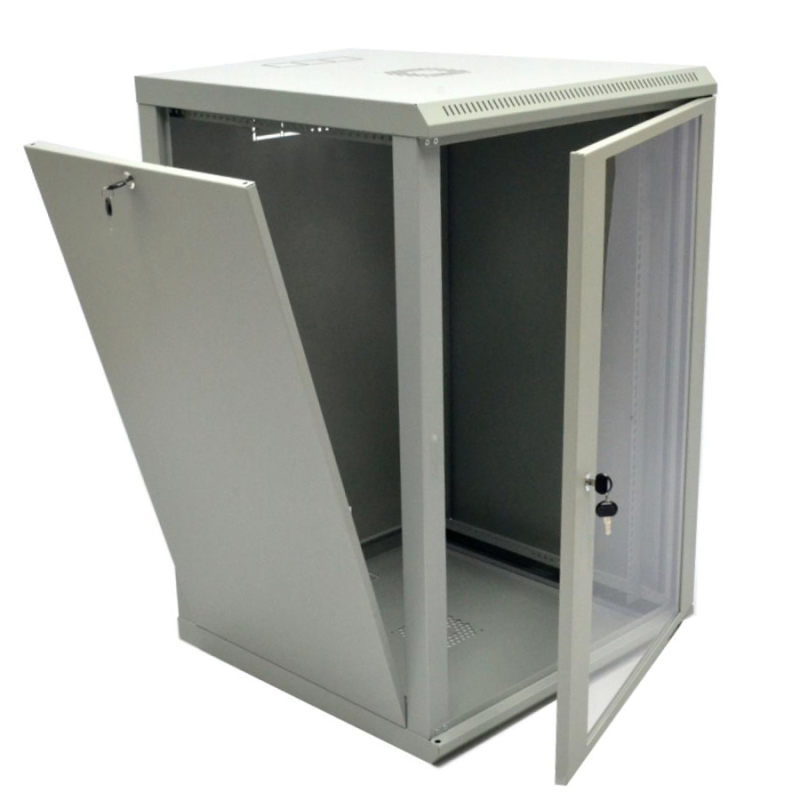 Шкаф 18U, 600x600x907мм (Ш*Г*В), економ, акрилове скло, сiра