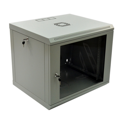 Шафа 9U, 600x500x507мм (Ш*Г*В), економ, акрилове скло, сіра