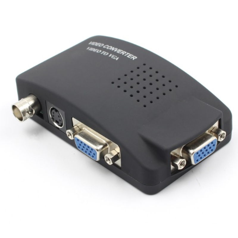 Конвертер VGA to BNC, IN-BNC (тато) на OUT-VGA(мама), Black, Пакет Q25