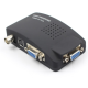 Конвертер VGA to BNC, IN-BNC (тато) на OUT-VGA(мама), Black, Пакет Q25