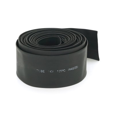 Термозбіжна трубка 40,0 мм, робоча температура: від -50°C до + 125°C, чорна, 25м, рулон