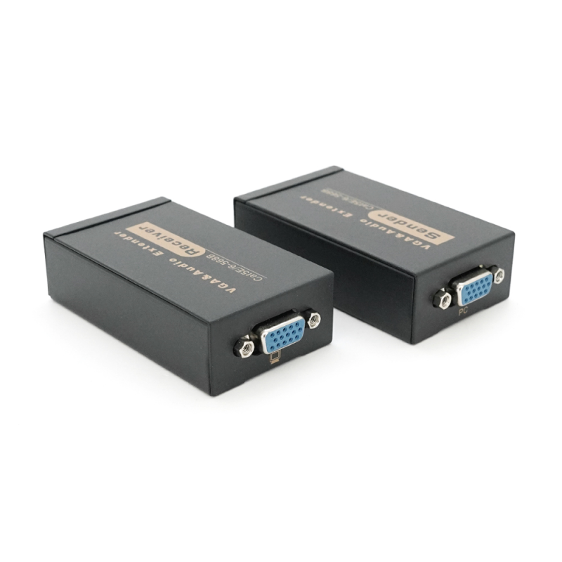 Активний подовжувач VGA 100m по кручений парі через RJ-45, Black, BOX