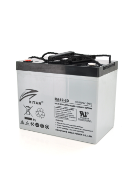 Акумуляторна батарея AGM RITAR RA12-80, Gray Case, 12V 80.0Ah ( 350 x 167 x 182 ) Q1